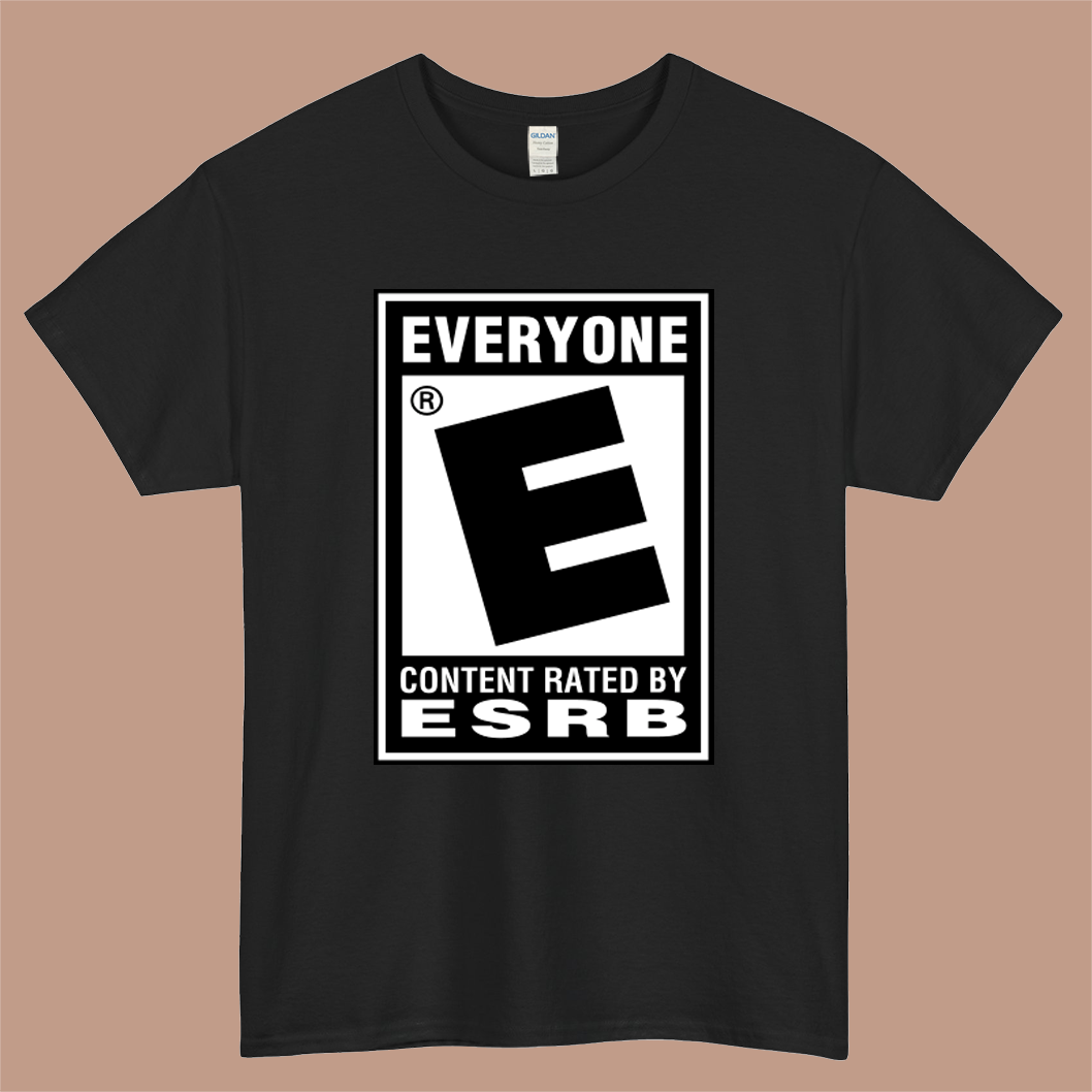 Everyone ESRB Game Logo Mens Unisex Short Sleeve Black T-Shirt Size S-3XL
