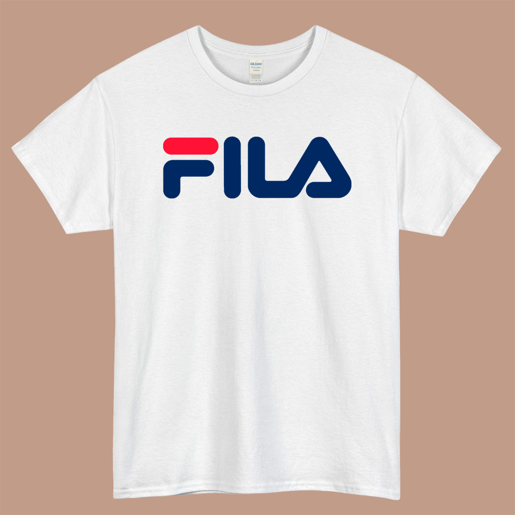 FILA Logo Mens Unisex Short Sleeve White T-Shirt Size S-3XL