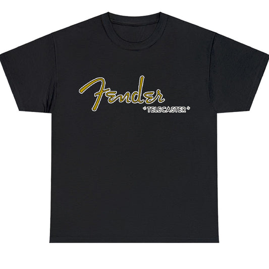 Fender Telecaster Guitar Logo Men's Unisex T Shirt Size S to 3XL