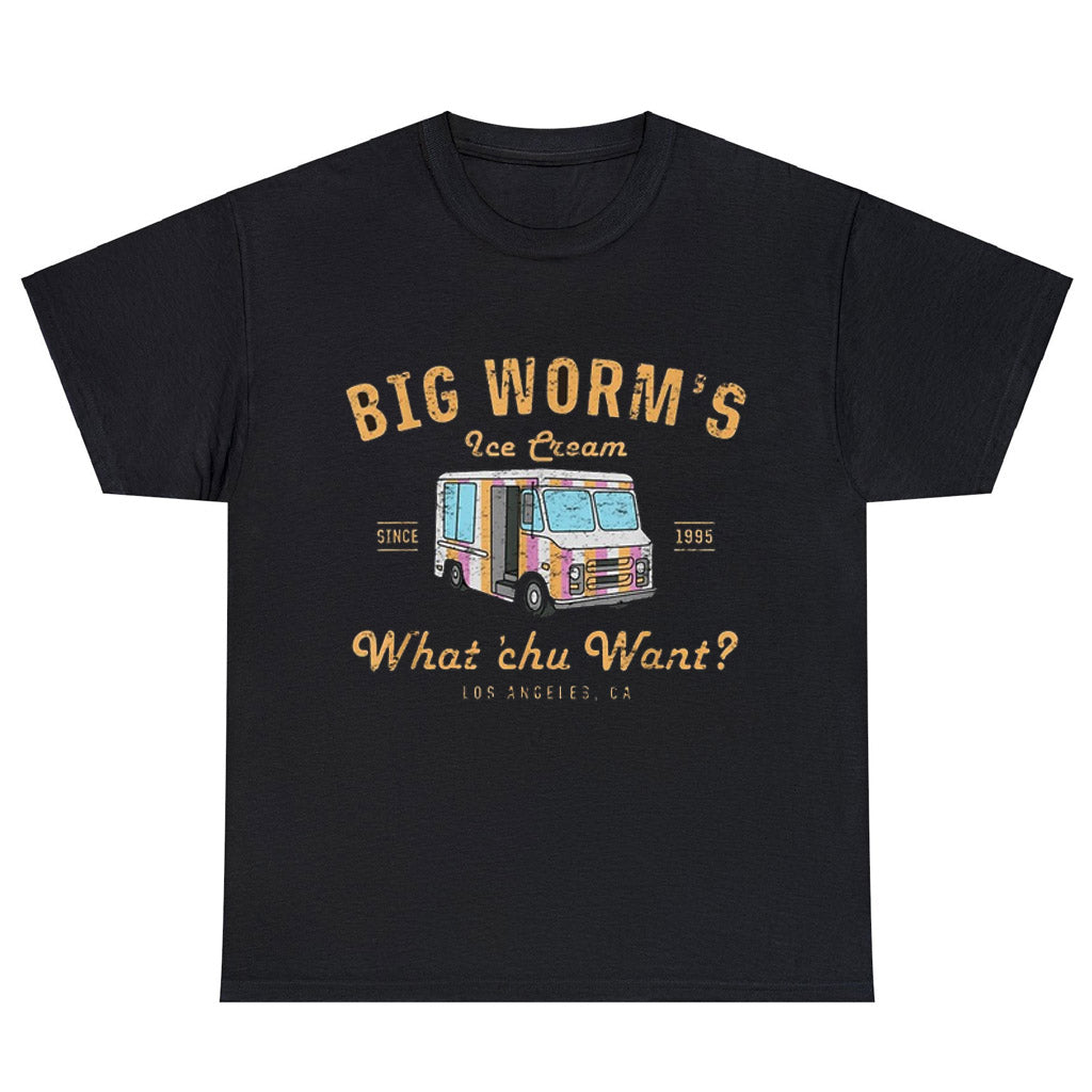 Friday Movie DVD Big Worm Ice Cream Logo Unisex Men's T Shirt Size S to 3XL