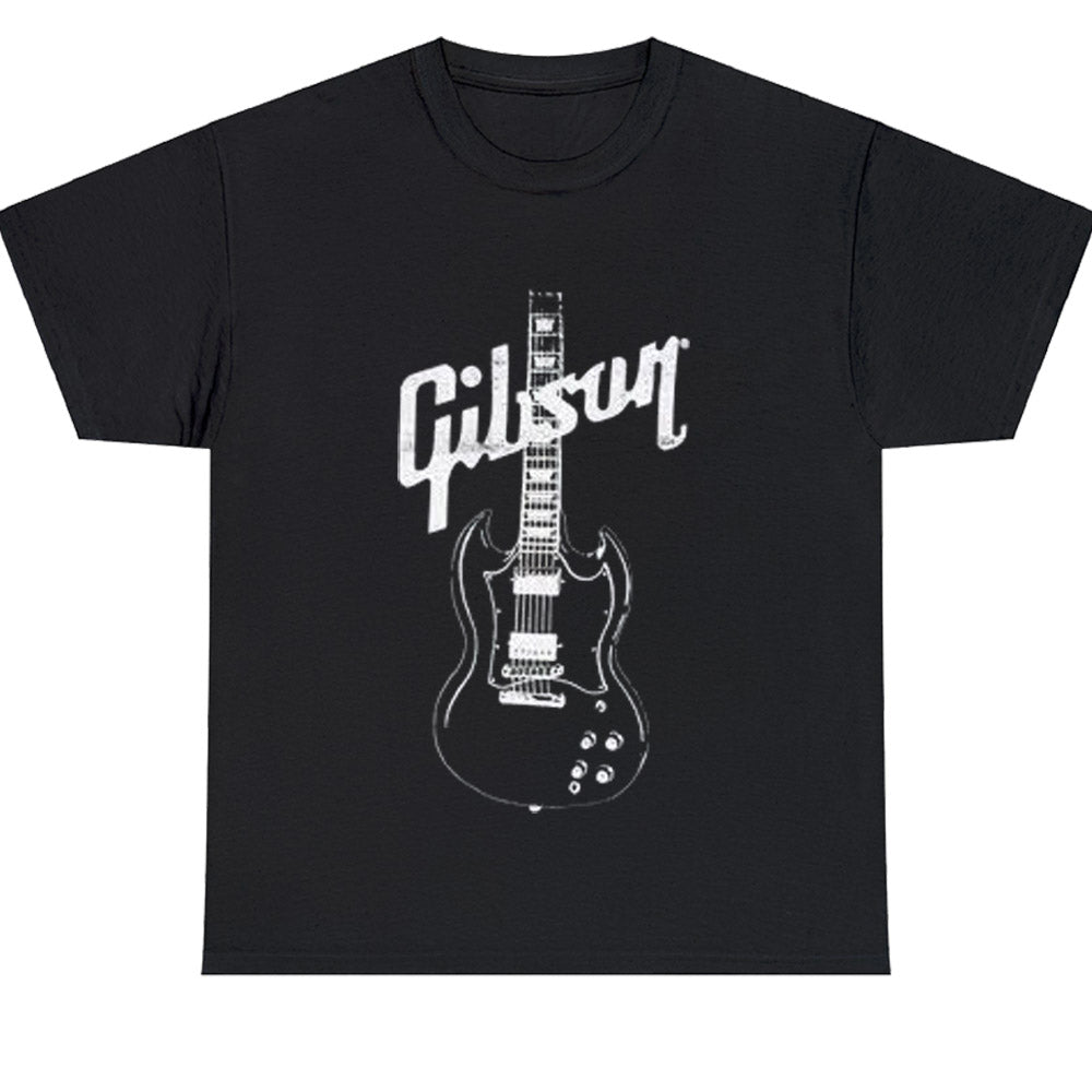 GIBSON T SHIRT MUSICAL INSTRUMENT GUITARS Logo Men's Unisex T Shirt Size S to 3XL