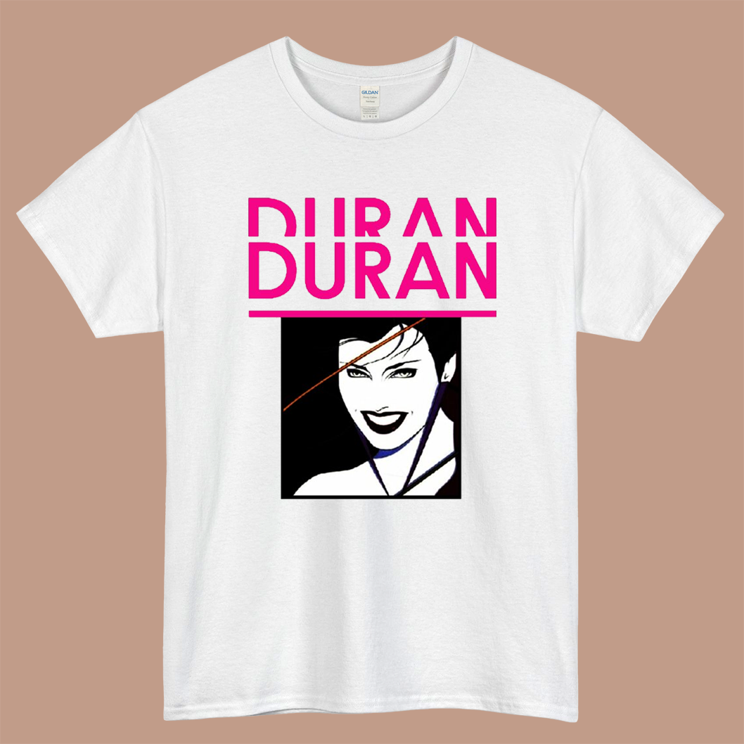 Girl in Duran Duran Band Logo Mens Unisex Short Sleeve White T-Shirt Size S-3XL