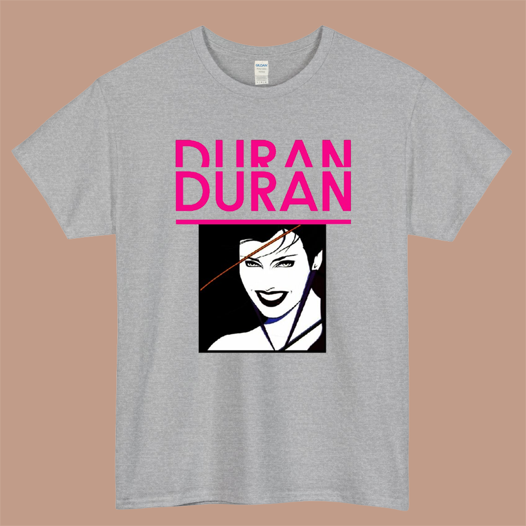 Girl in Duran Duran Band Logo Mens Unisex Short Sleeve Gray T-Shirt Size S-3XL