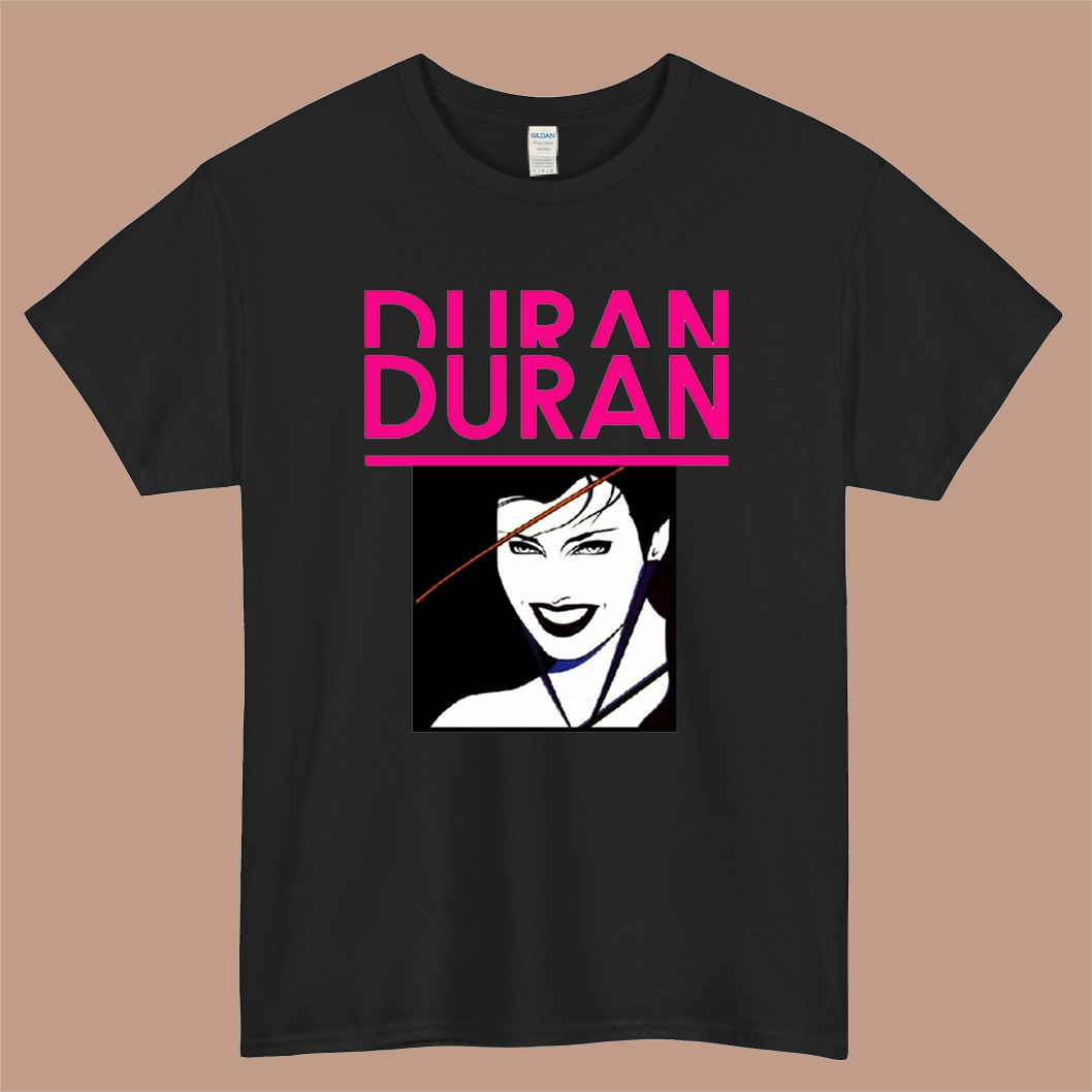 Girl in Duran Duran Band Logo Mens Unisex Short Sleeve Black T-Shirt Size S-3XL