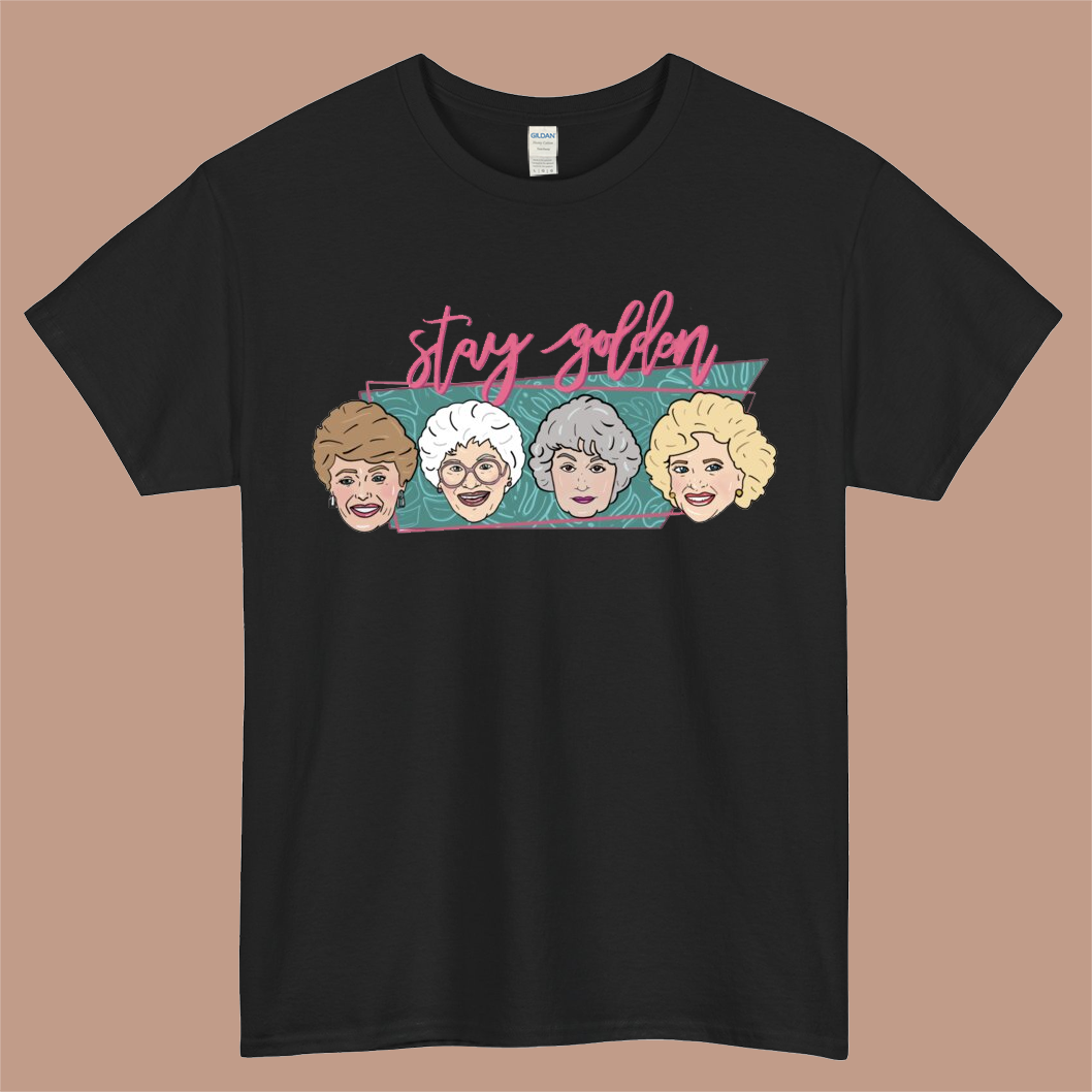Golden Girls Stay Golden Logo Mens Unisex Short Sleeve Black T-Shirt Size S-3XL