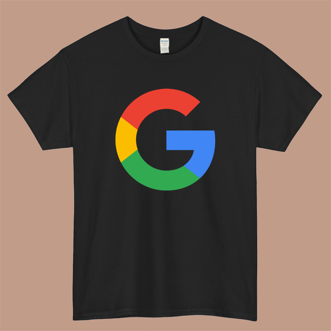 Google G Logo Mens Unisex Short Sleeve Black T-Shirt Size S-3XL