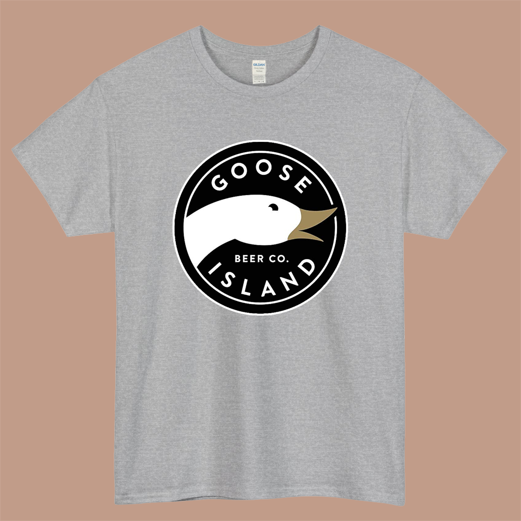 Goose Island Brewery Logo Mens Unisex Short Sleeve Gray T-Shirt Size S-3XL