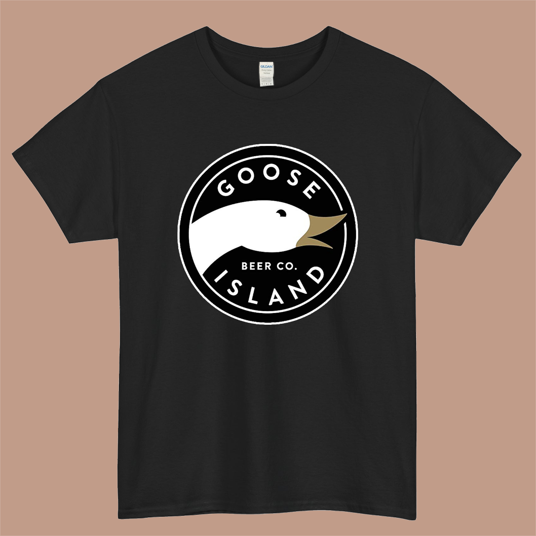 Goose Island Brewery Logo Mens Unisex Short Sleeve Black T-Shirt Size S-3XL