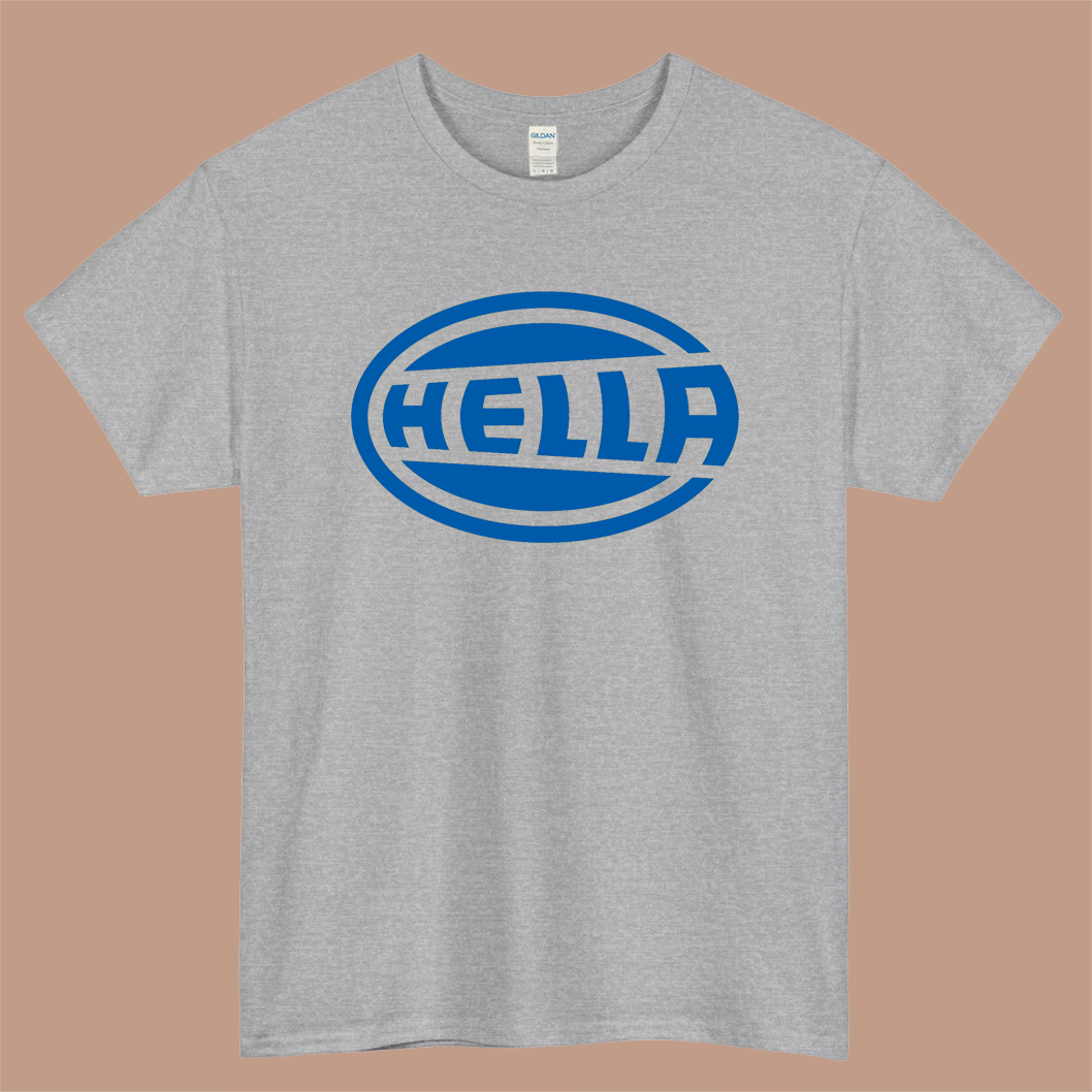 HELLA Logo Mens Unisex Short Sleeve Gray T-Shirt Size S-3XL