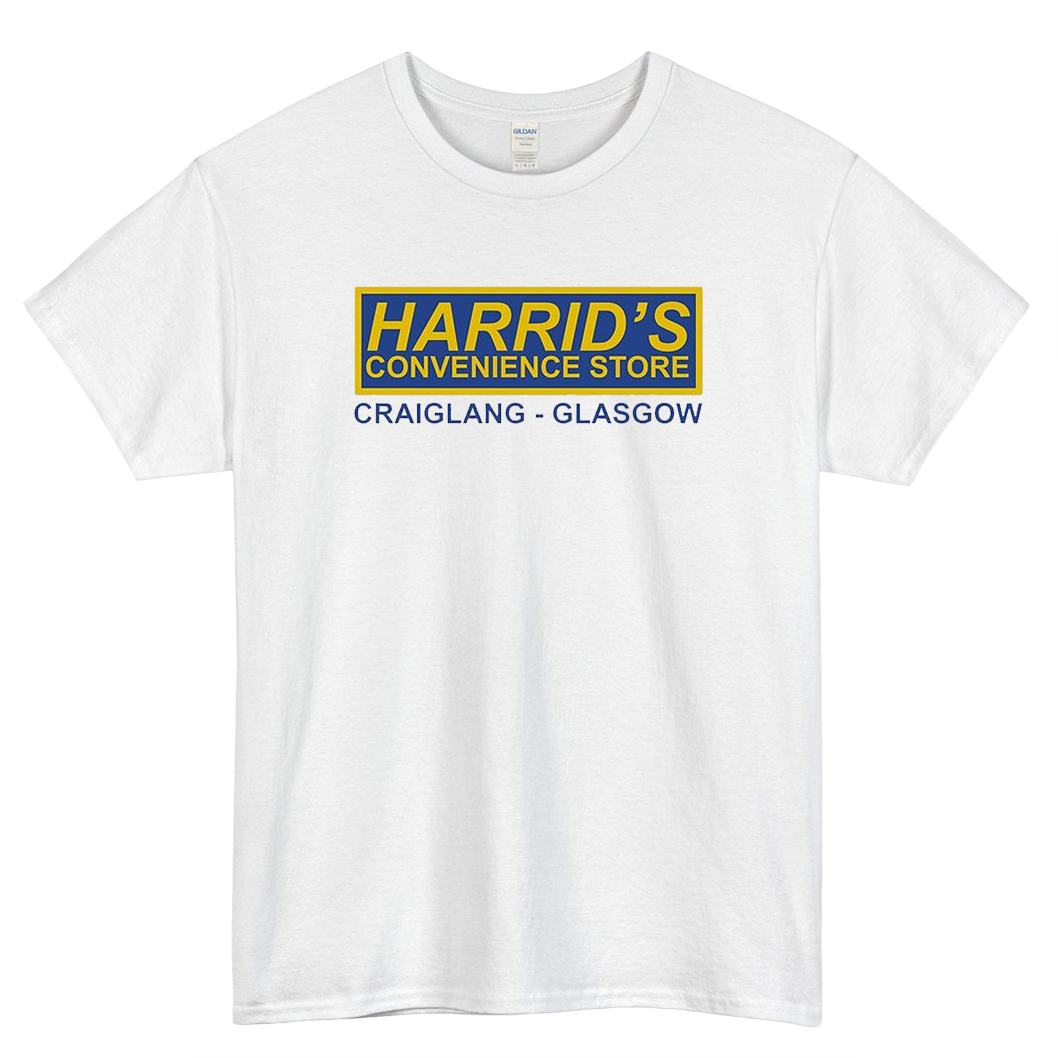 Harrids Convenience Store Craiglang Logo Mens Unisex Short Sleeve T-Shirt Size S-3XL - P