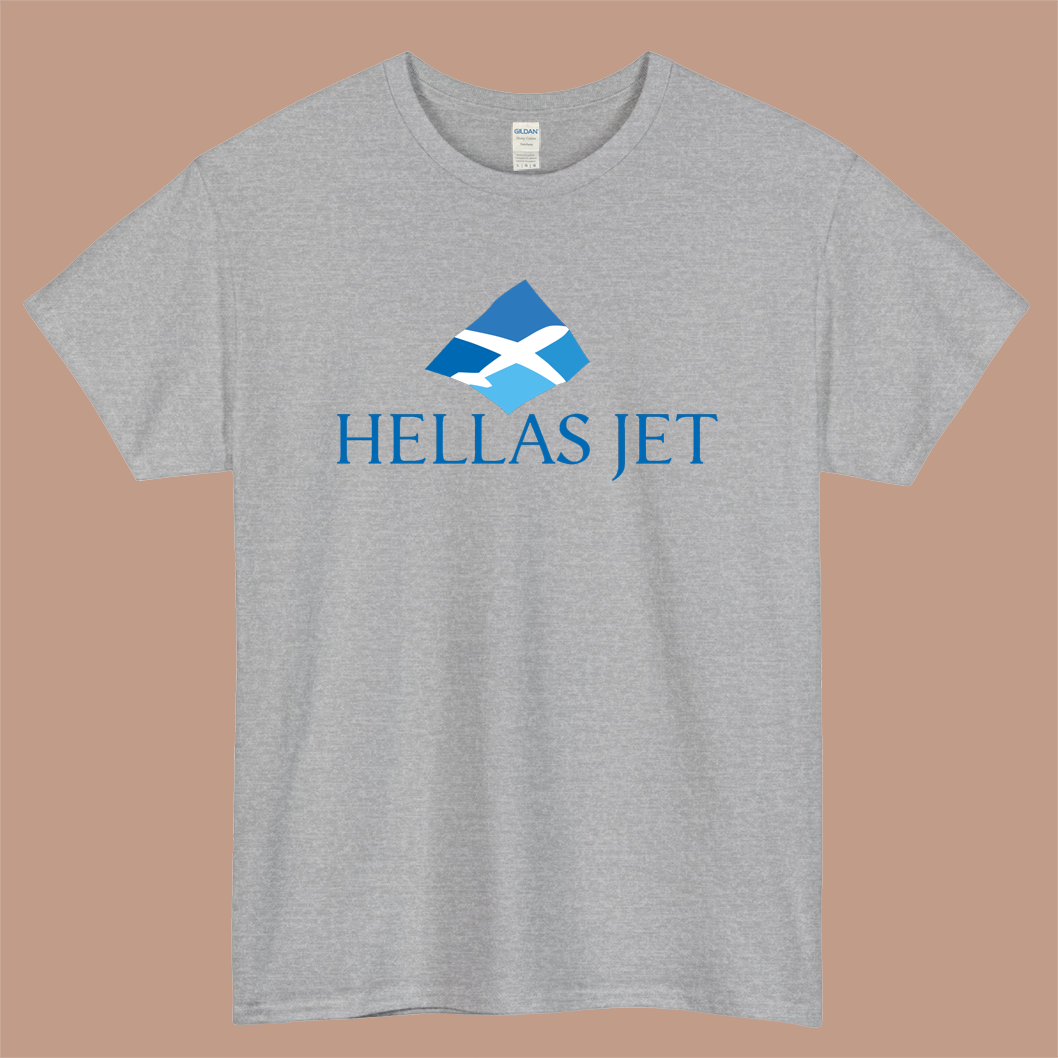 Hellas Jet Logo Mens Unisex Short Sleeve Gray T-Shirt Size S-3XL
