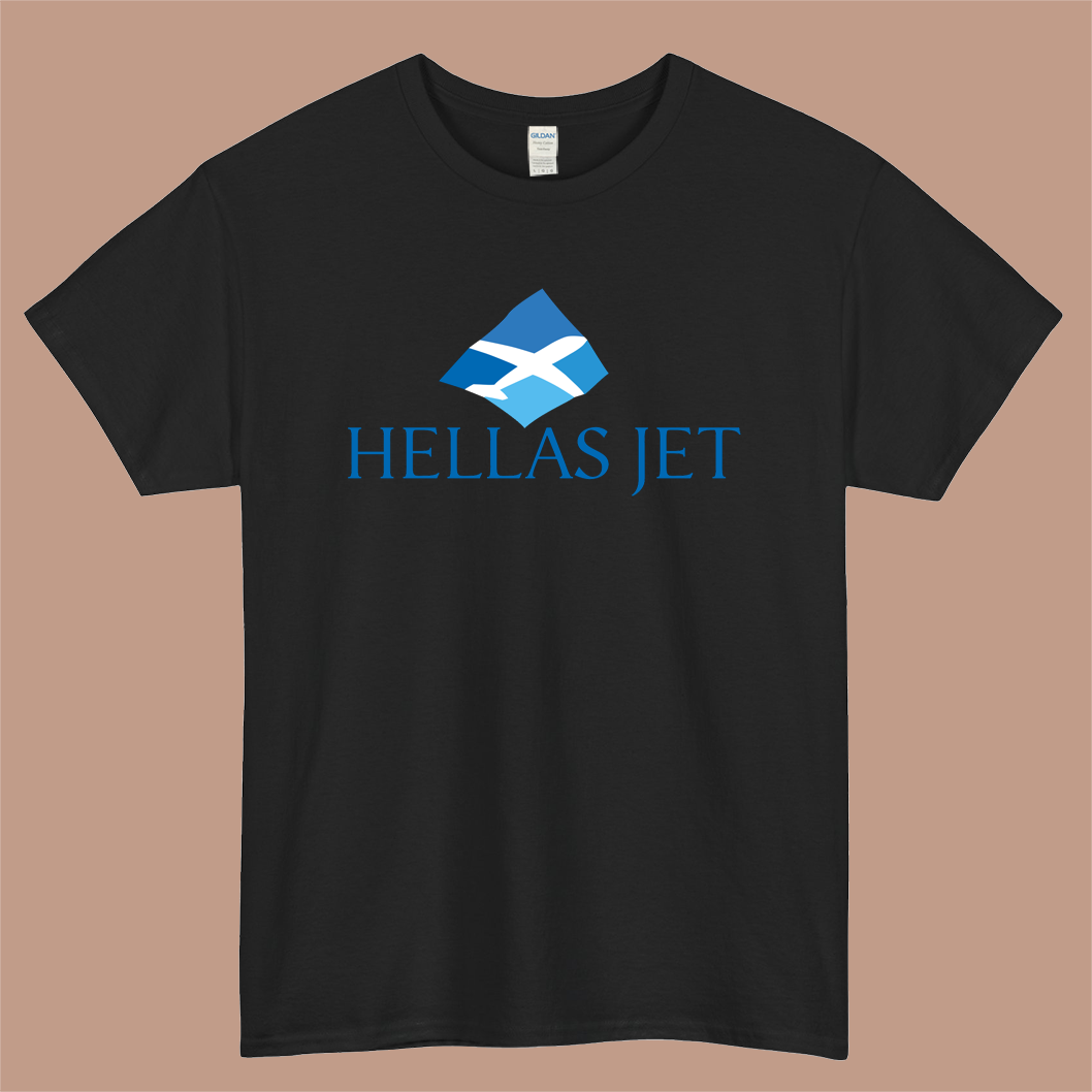 Hellas Jet Logo Mens Unisex Short Sleeve Black T-Shirt Size S-3XL