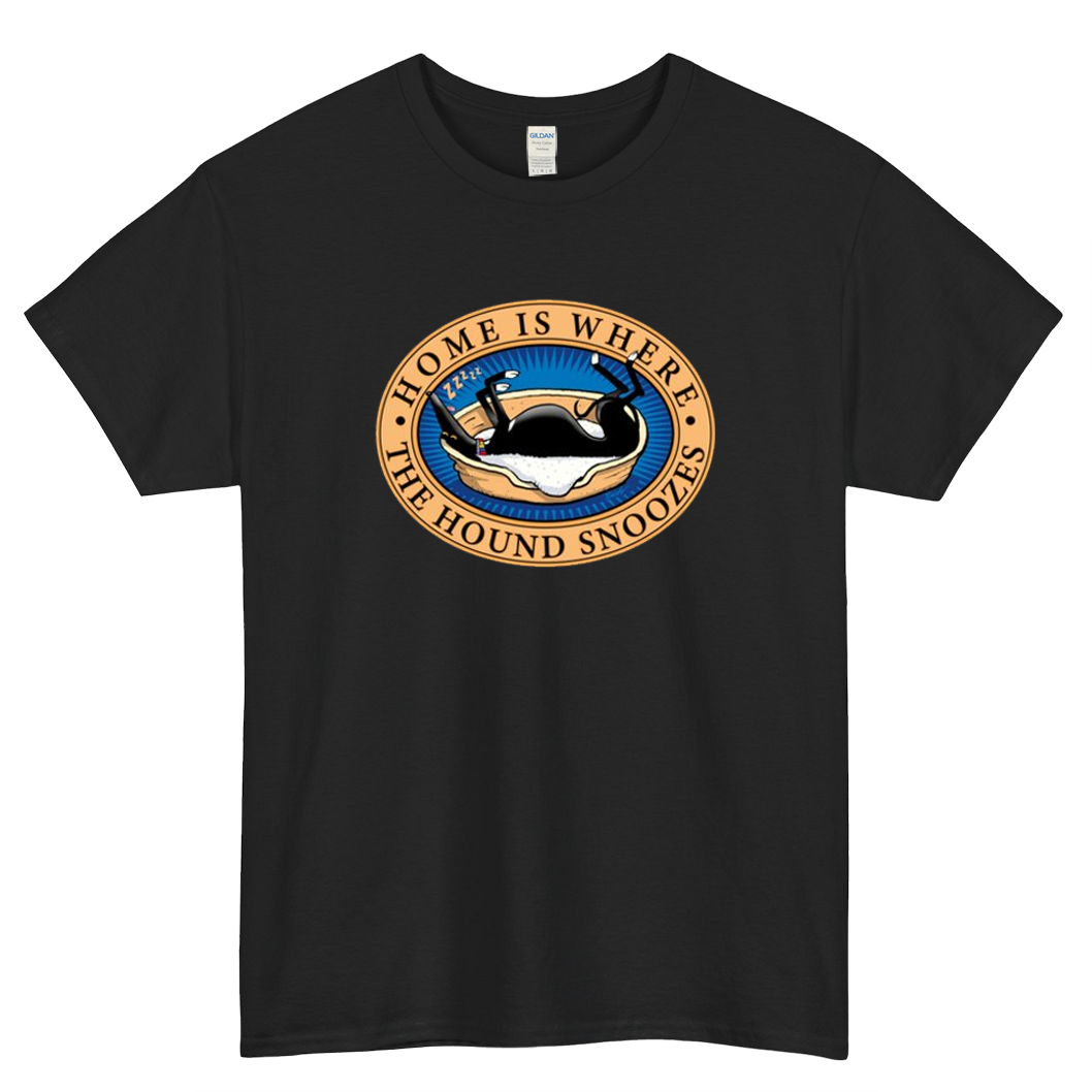 Home is where the Hound snoozes Logo Mens Unisex Short Sleeve T-Shirt Size S-3XL - P