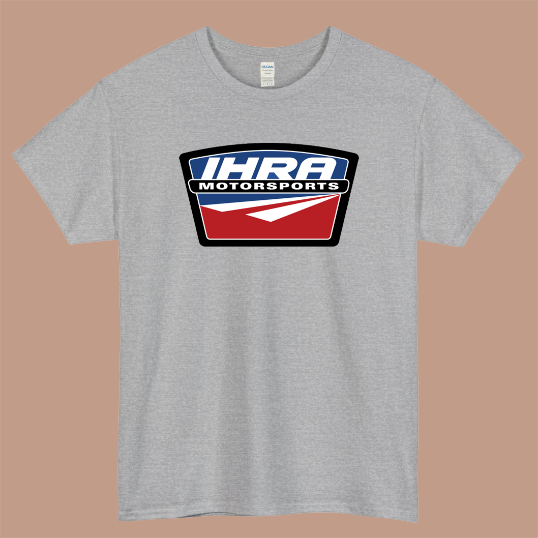 IHRA Motorsports Logo Mens Unisex Short Sleeve Gray T-Shirt Size S-3XL