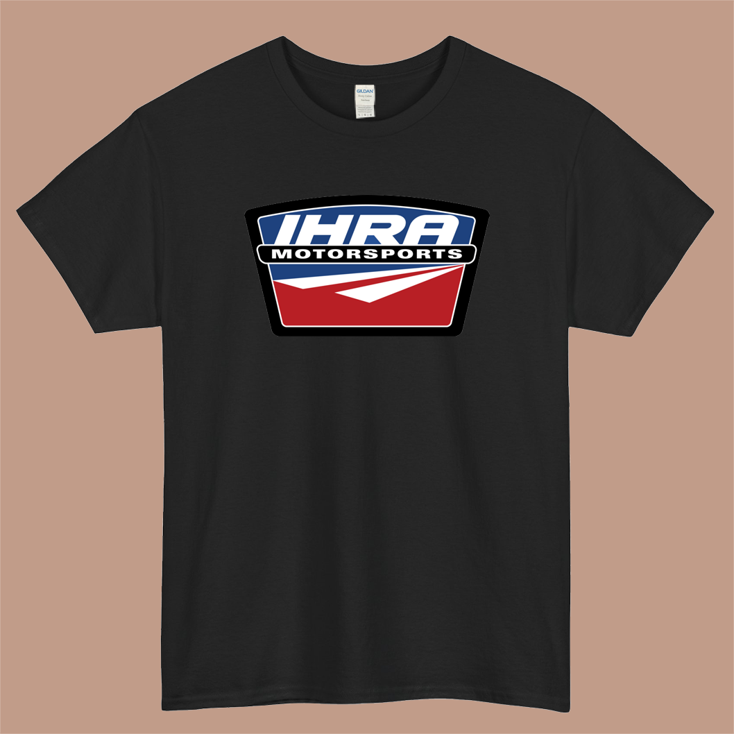 IHRA Motorsports Logo Mens Unisex Short Sleeve Black T-Shirt Size S-3XL