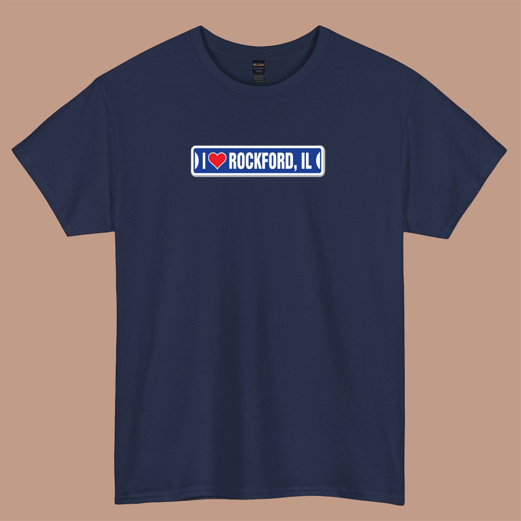 I Love Rockford logo short SLEEVE T SHIRT -P