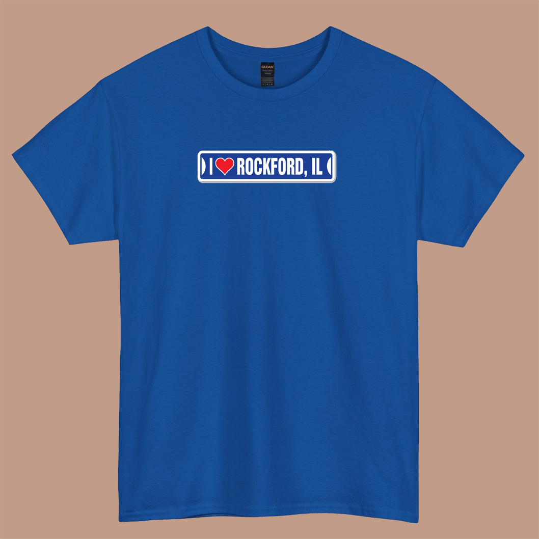 I Love Rockford logo short SLEEVE T SHIRT -P