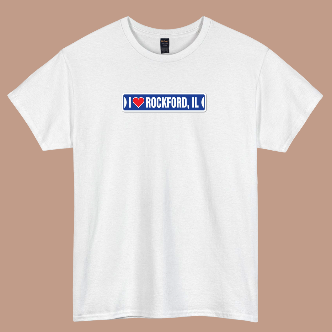 I Love Rockford logo short SLEEVE T SHIRT -P