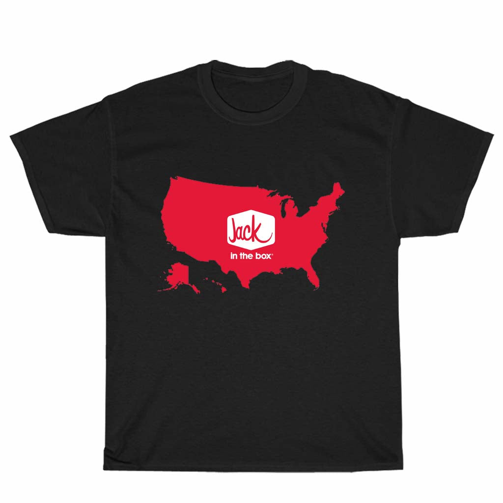 Jack in The Box Burger Men's Black T-shirt Logo Unisex Men's T Shirt Size S to 3XL