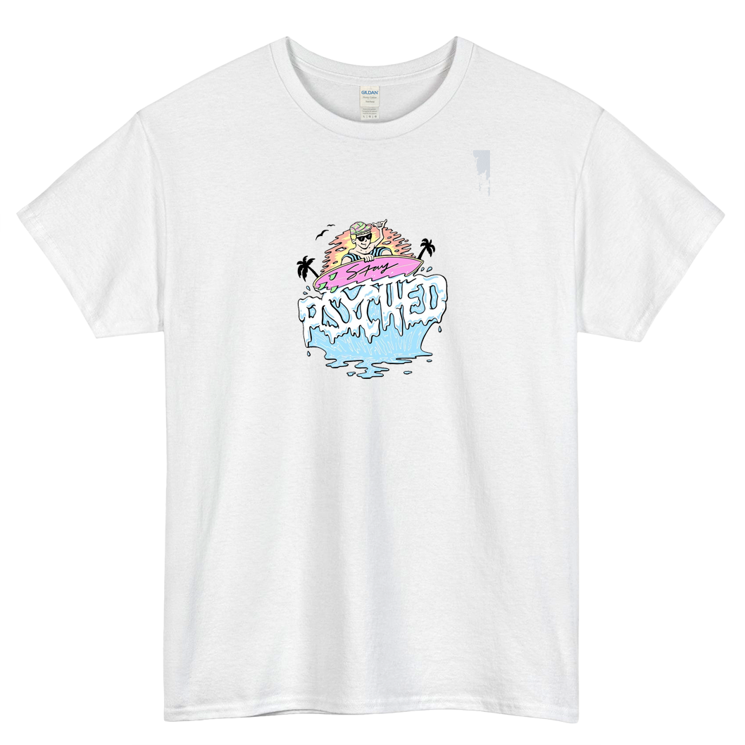 Jamie O'brien Merch Stay Psyched SurferLOGO SHORT SLEEVE T SHIRT -P