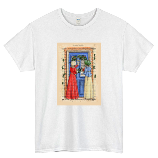 Jane Austen Christmas Logo Mens Unisex Short Sleeve T-Shirt Size S-3XL - P