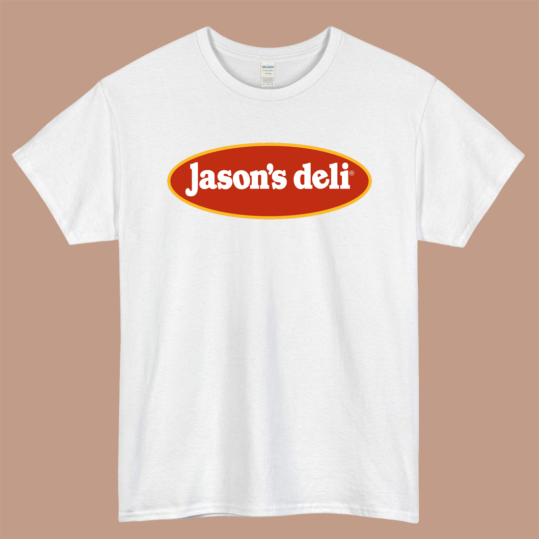 Jasons Deli Logo Mens Unisex Short Sleeve White T-Shirt Size S-3XL
