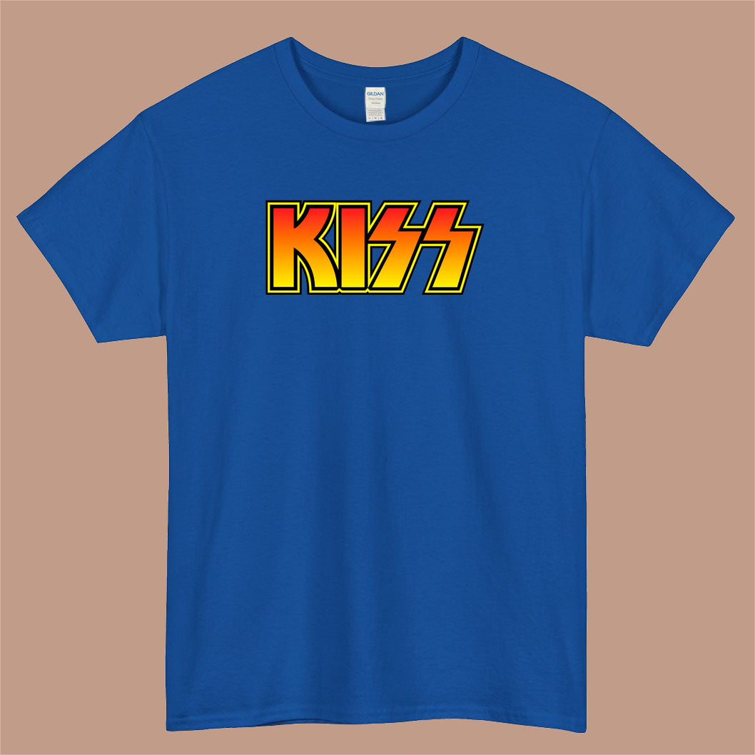 KISS Band Symbols Logo Mens Unisex Short Sleeve Blue T-Shirt Size S-3XL