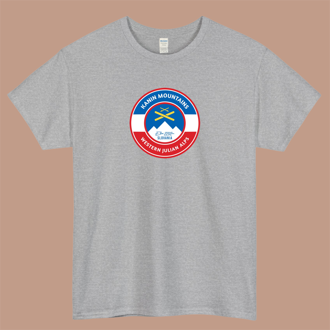 Kanin Mountains Slovenia Ski Logo Mens Unisex Short Sleeve T-Shirt Size S-3XL - P