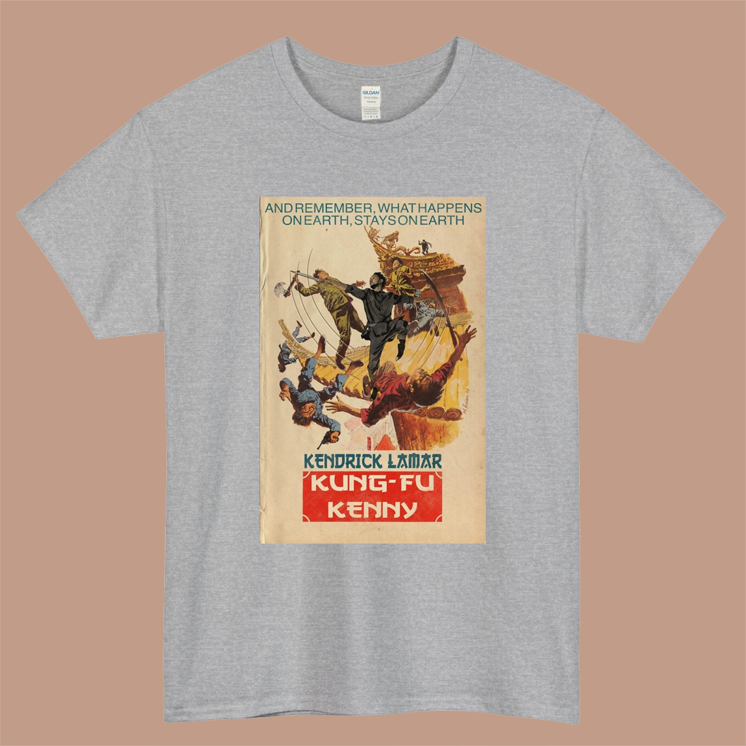 Kendrick Lamar - Kung Fu Kenny Parody Logo Mens Unisex Short Sleeve Gray T-Shirt Size S-3XL