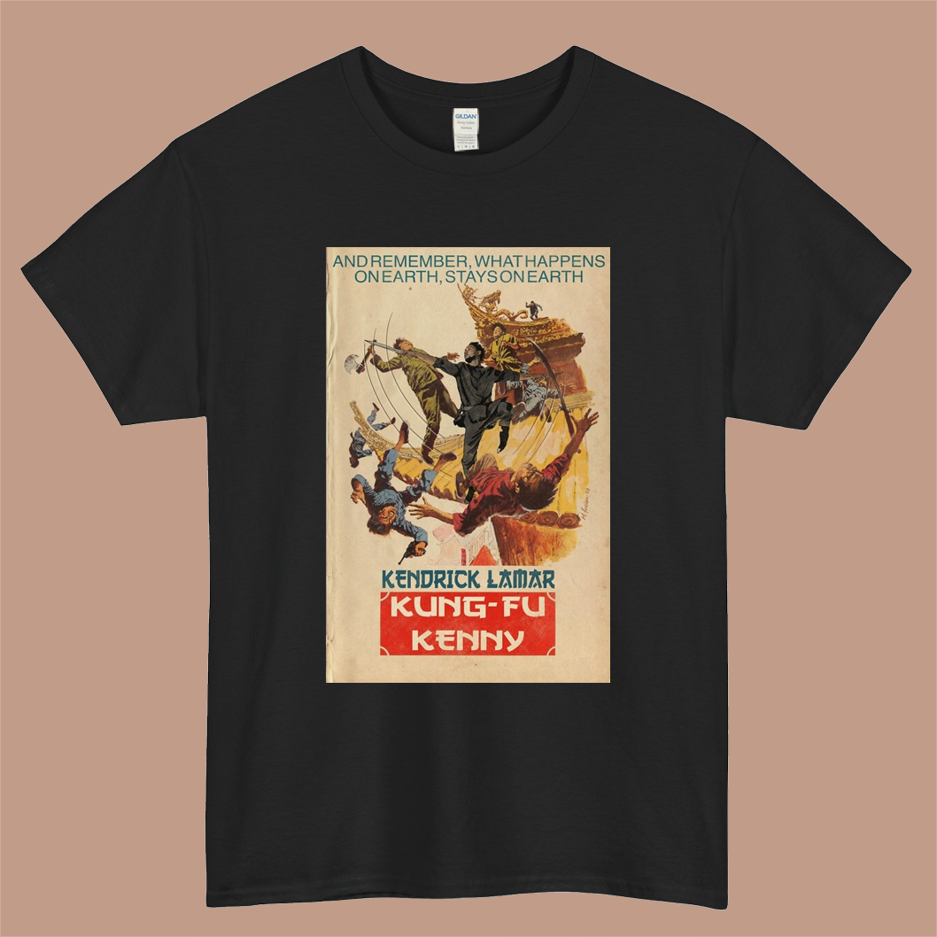 Kendrick Lamar - Kung Fu Kenny Parody Logo Mens Unisex Short Sleeve Black T-Shirt Size S-3XL