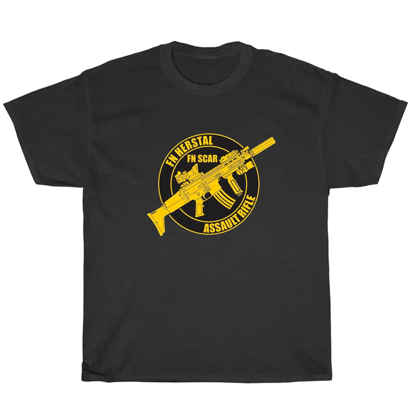 Kyle FN Herstal SCAR Series 2 Cutting Logo Men's Unisex T Shirt Size S to 3XL