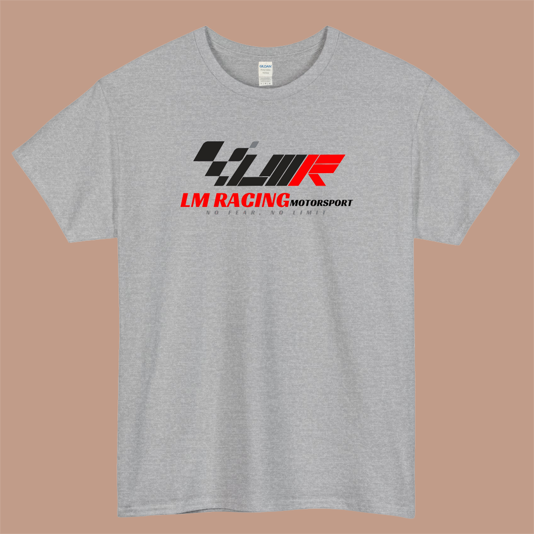 LM Racing Motorsport Logo Mens Unisex Short Sleeve Gray T-Shirt Size S-3XL
