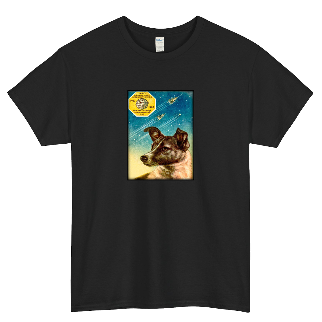 Laika The Sputnik 2 Russian Space Dog Unisex Short Sleeve T-Shirt Size S-3XL - P