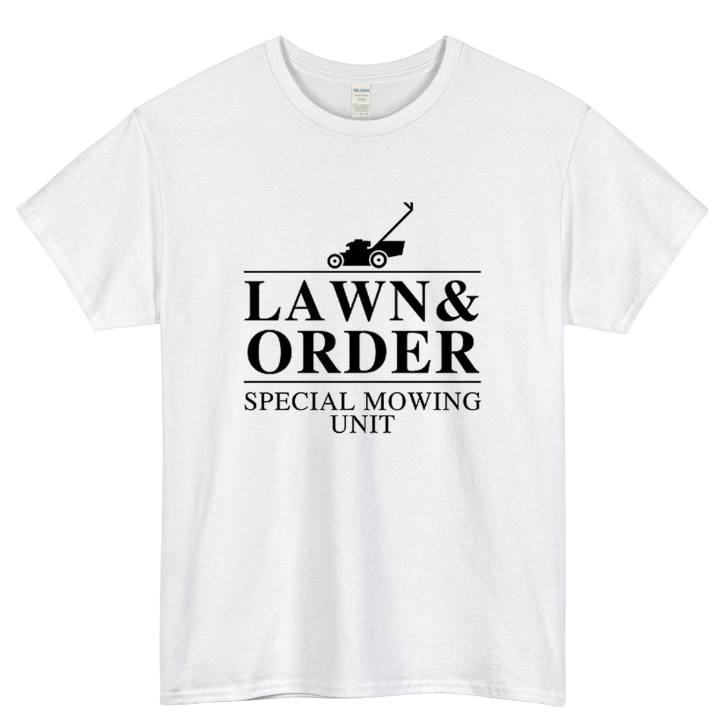 Lawn and Order special mowing Logo Mens Unisex Short Sleeve T-Shirt Size S-3XL - P