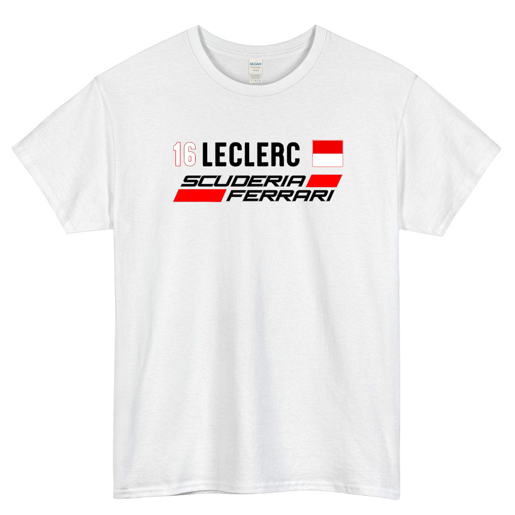 Leclerc 16 red Essential logo Short Sleeve T-Shirt Size S-3XL - P
