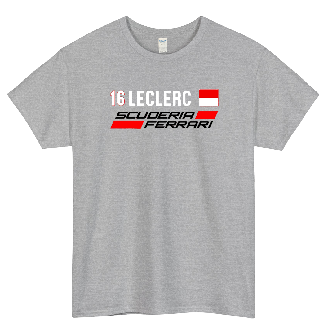 Leclerc 16 red Essential logo Short Sleeve T-Shirt Size S-3XL - P