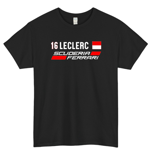 Leclerc 16 red Essential logo Short Sleeve T-Shirt Size S-3XL - P