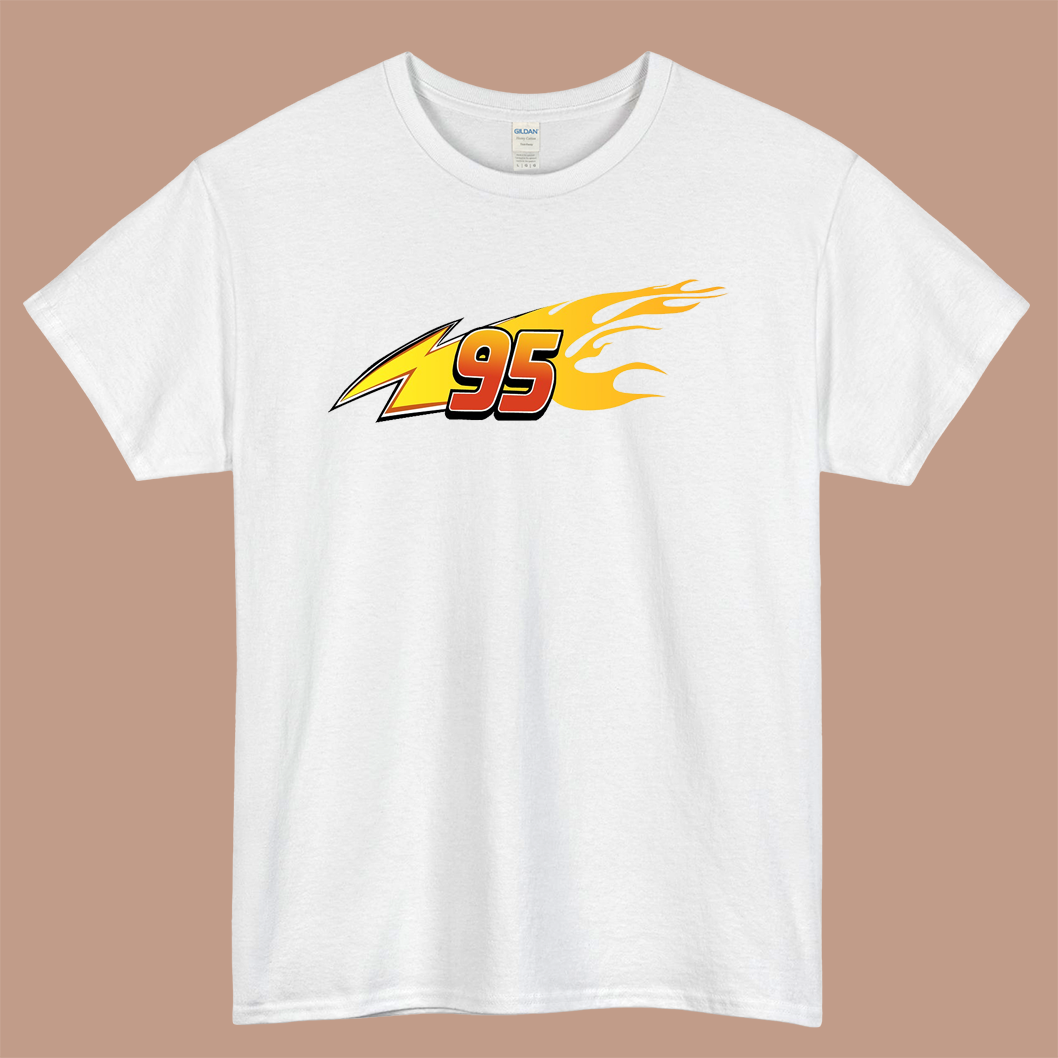 Lightning Mcqueen Logo 95 Logo Mens Unisex Short Sleeve White T-Shirt Size S-3XL