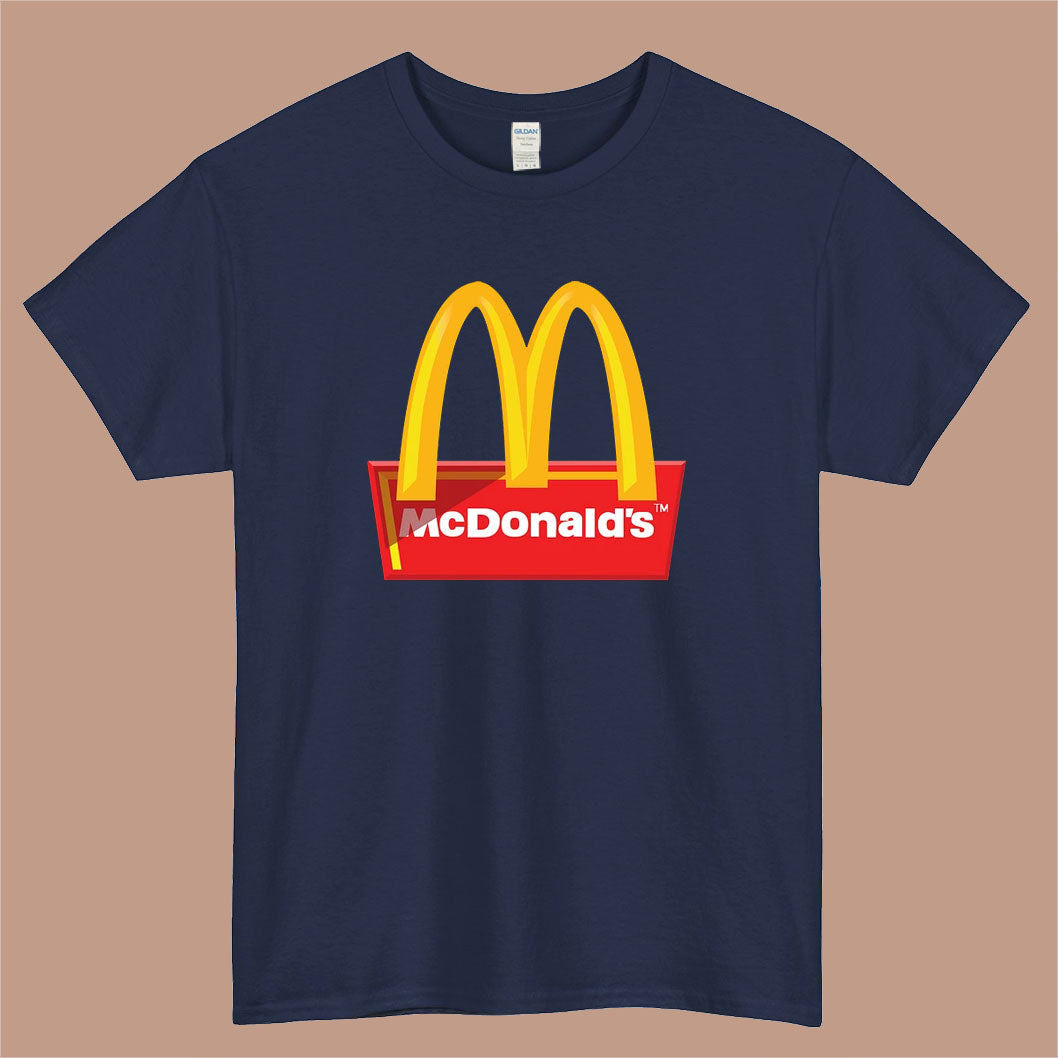 MCD McDonald's Logo Mens Unisex Short Sleeve Navy T-Shirt Size S-3XL