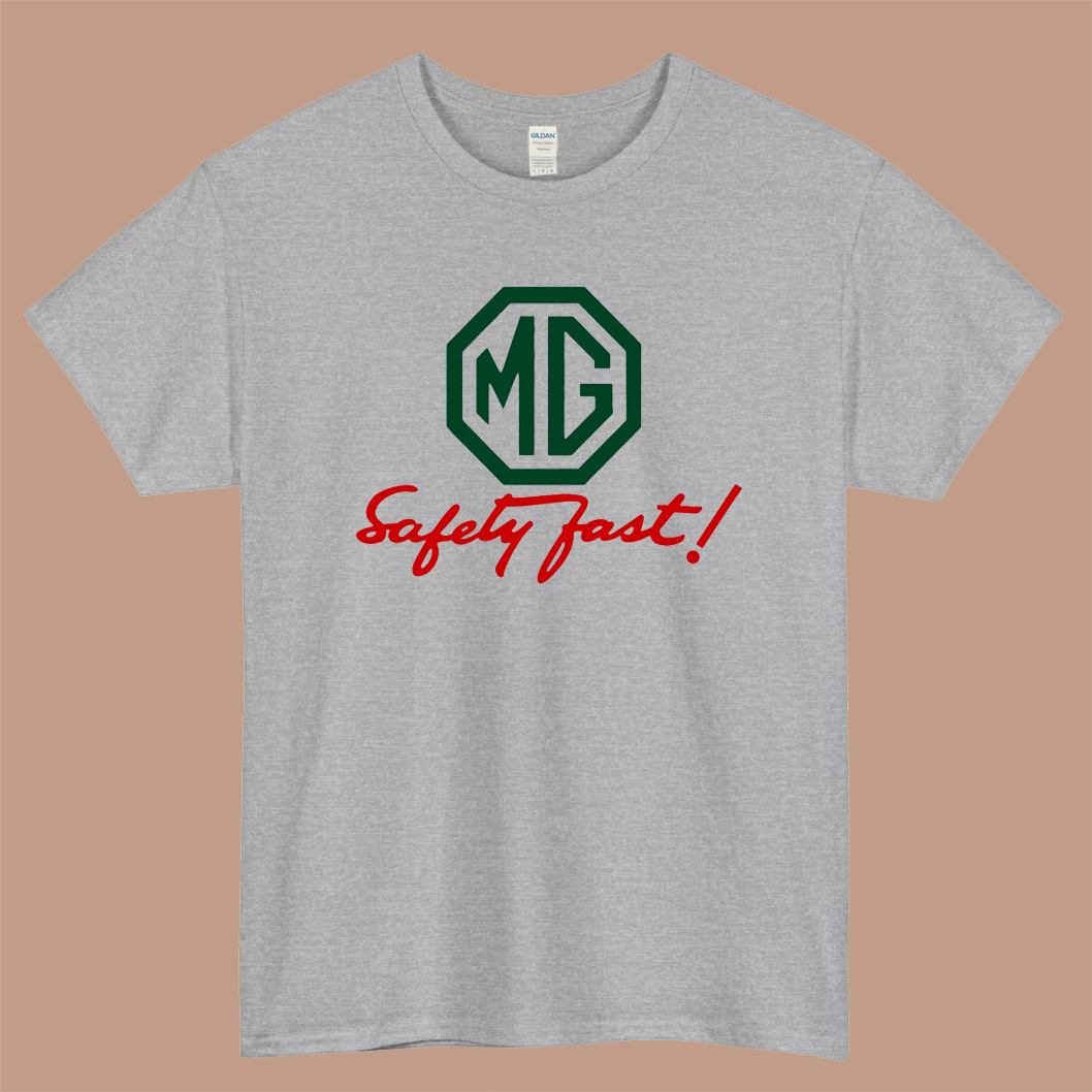 MG Safety Fast Logo Mens Unisex Short Sleeve Gray T-Shirt Size S-3XL
