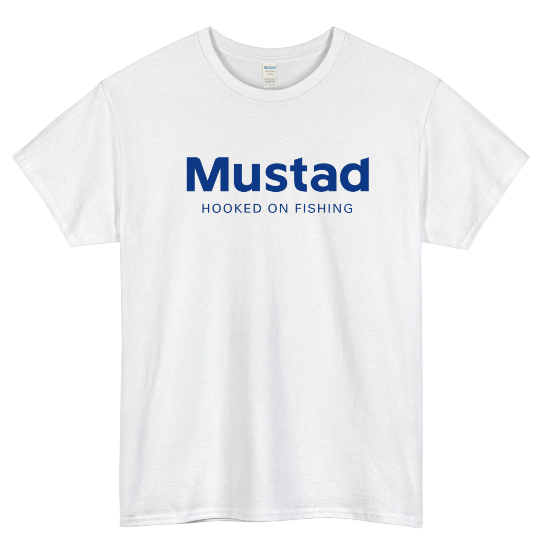 MUSTAD HOOKS FISHING LOGO short SLEEVE T SHIRT -P