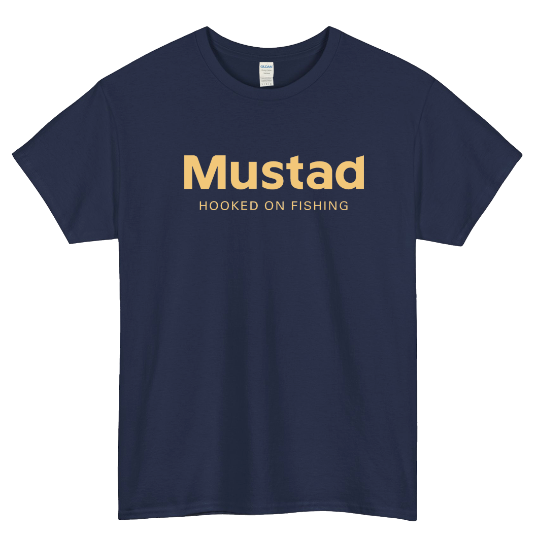 MUSTAD HOOKS FISHING LOGO short SLEEVE T SHIRT -P