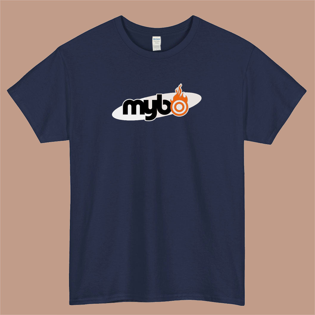 MYBO COM Logo Mens Unisex Short Sleeve Navy T-Shirt Size S-3XL