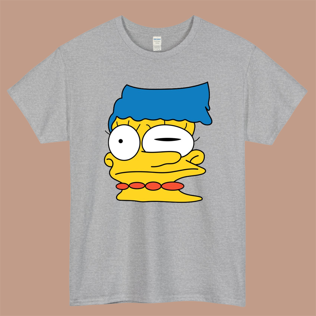 Marge Smeared Logo Mens Unisex Short Sleeve Gray T-Shirt Size S-3XL