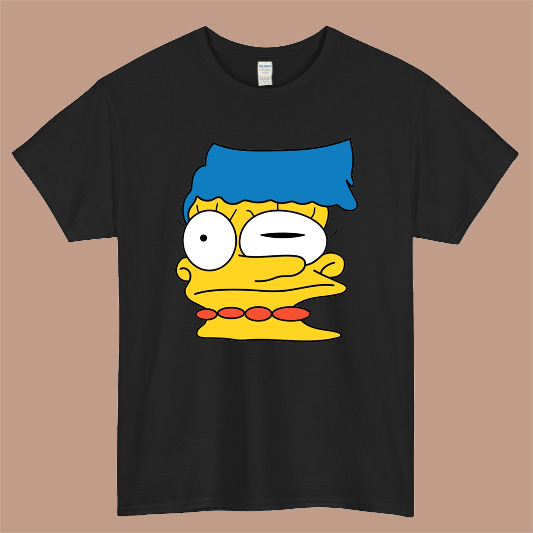 Marge Smeared Logo Mens Unisex Short Sleeve Black T-Shirt Size S-3XL