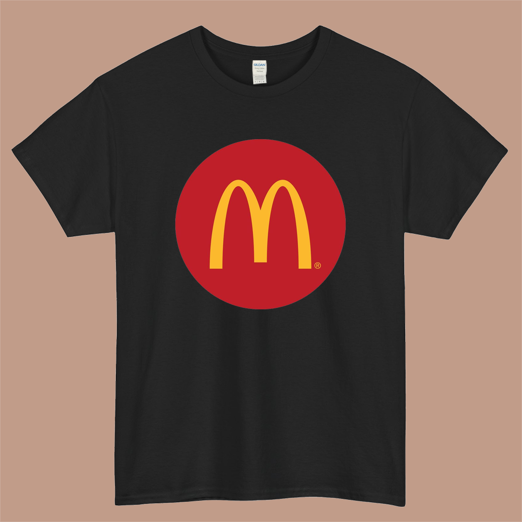McDonald Logo Mens Unisex Short Sleeve Black T-Shirt Size S-3XL