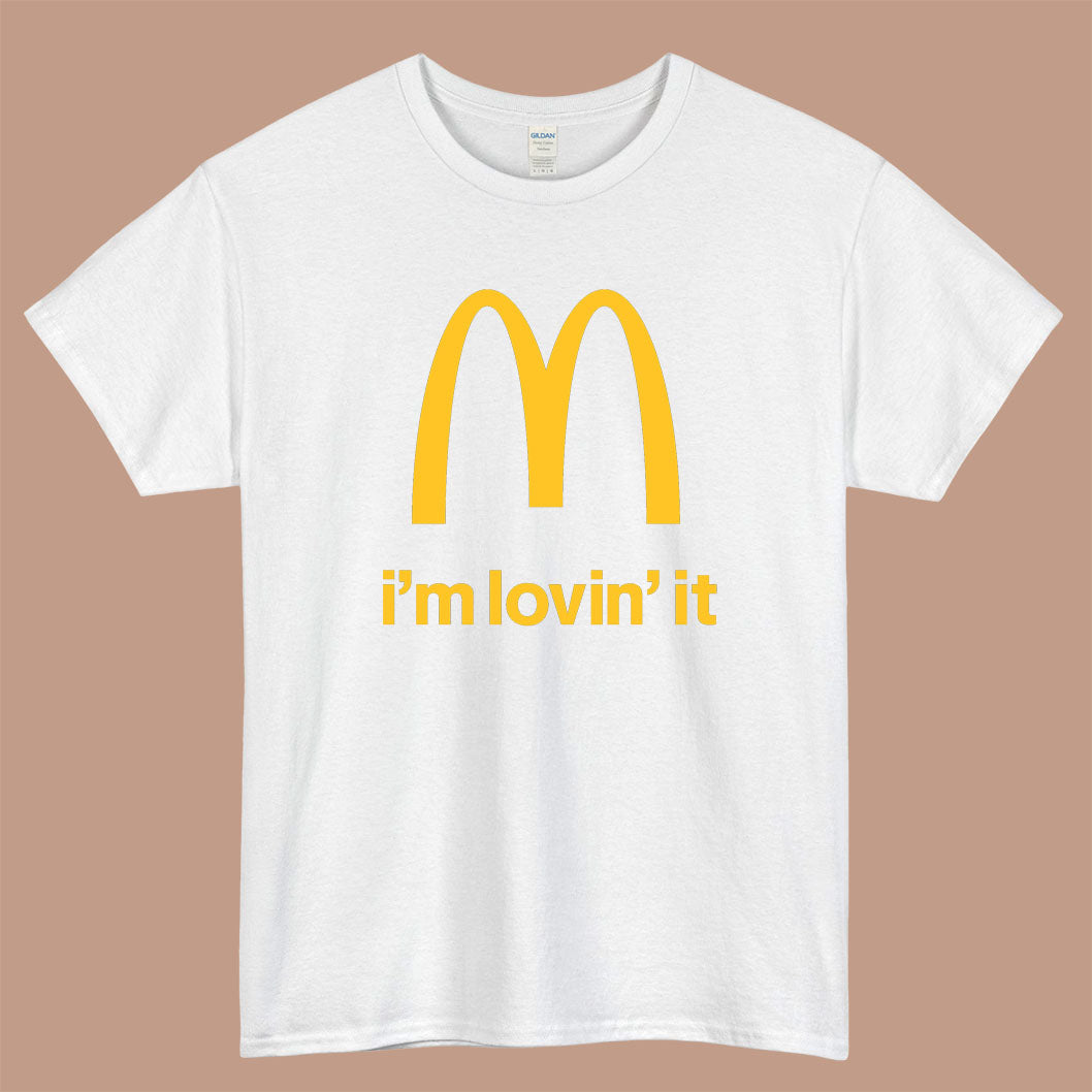 McDonald's I'm Loving It Logo Mens Unisex Short Sleeve White T-Shirt Size S-3XL