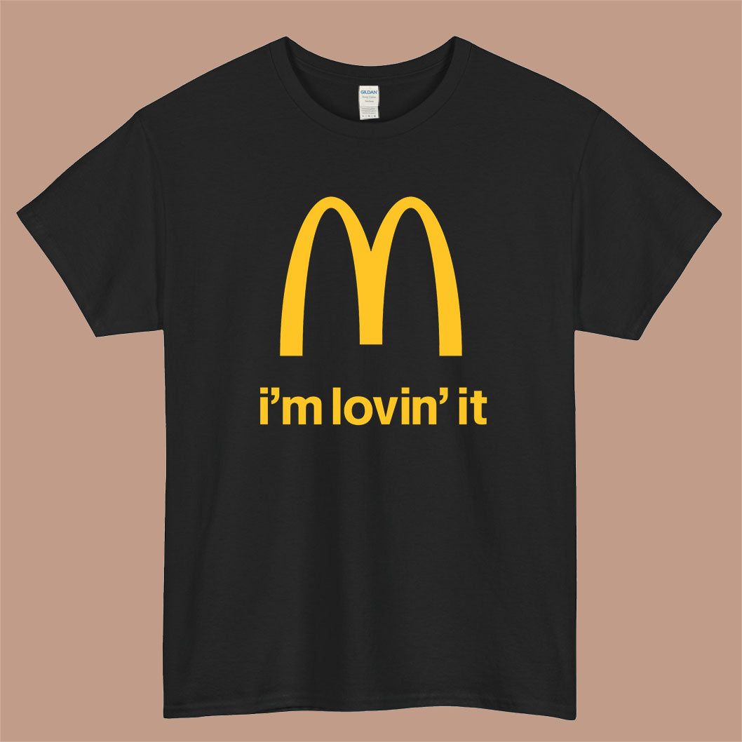 McDonald's I'm Loving It Logo Mens Unisex Short Sleeve Black T-Shirt Size S-3XL