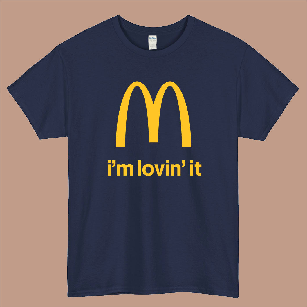 McDonald's I'm Loving It Logo Mens Unisex Short Sleeve Navy T-Shirt Size S-3XL