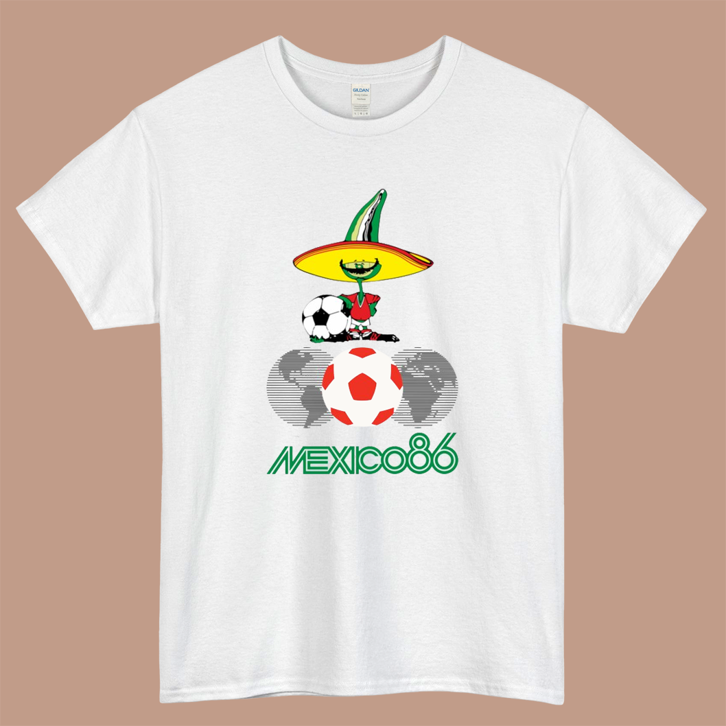 Mexico 86 Essential Logo Mens Unisex Short Sleeve White T-Shirt Size S-3XL